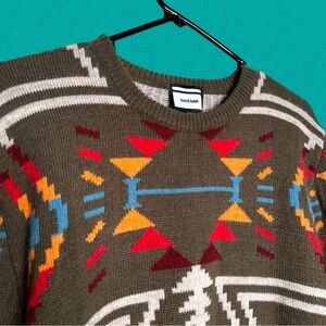 Vintage Multicolor Geometric Crewneck Sweater